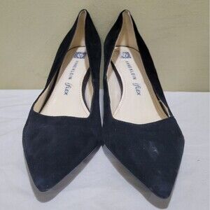 Anne Klein Size 8.5 Black Suede Pumps Heels